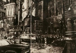 Planche d'Anton Furst pour Gotham City